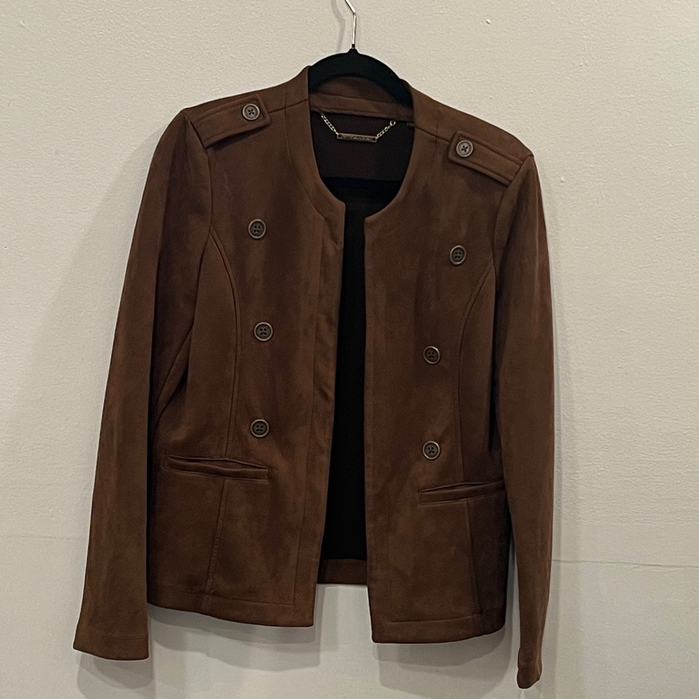 Tahari Chocolate Double-Breasted Blazer Ford women  jackets & coats sise 8